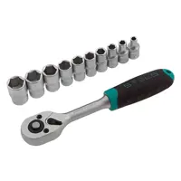 Набор торцевых головок с ключом Stels 13536 1/4 дюйма, 11 шт.