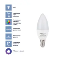 Лампа светодиодная Ifeel IFS-SB002 Candle E14 220-240 В 5.50 Вт свеча полуматовая 400 Лм изменение цвета RGB