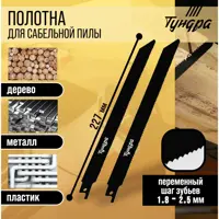 Полотно для сабельной пилы по дереву и металлу Tundra 6117018 227 мм, 2 шт