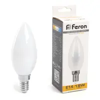 Набор ламп светодиодных Feron LB-717 38255 E14 230 В 15 Вт свеча прозрачная 1230 Лм теплый белый свет 5 шт