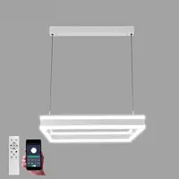 Люстра подвесная светодиодная Estares Stella white/white с пультом управления 25 м² регулируемый белый свет цвет белый