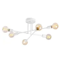 Люстра на штанге Балтийский Светлячок Сиэтл L-06B 6 ламп 25 м² цвет белый