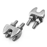 Зажим Нержавеющий Krepfield 4 мм ART 9074 А4 для троса с двумя гайками 24 шт.