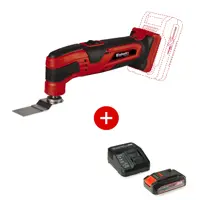 Реноватор аккумуляторный Einhell PXC TC-MG 18 4465170SET, 18 В Li-Ion 1x2.5 Ач