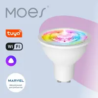 Умная лампочка Moes Wb-td-rww-gu10 GU10 220 В 5 Вт изменение цвета RGB спот белый 345 Лм