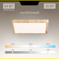 Светильник настенно-потолочный светодиодный Citilux CL738K242V Бейсик 12 м² регулируемый белый свет цвет бежевый