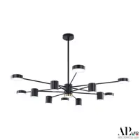 Люстра на штанге светодиодная Arte perfetto luce 3307.6293-12.black 67518 15 м² нейтральный белый свет цвет черный