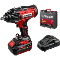 Гайковерт аккумуляторный бесщеточный Зубр ГУЛ-410-41, 18 В Li-Ion 1x4 Ач, 400 Нм