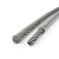 Трос нержавеющий Krepfield 1.25/2.0 мм сталь А4 плетение 7x7 средней мягкости в ПВХ оплетке 70 метров