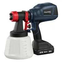 Краскопульт аккумуляторный Pioneer BSG-2020-01, 20 В Li-Ion 2x2 Ач, 0.8 л/мин
