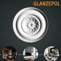 Декоративная потолочная розетка пенополистирол белая Glanzepol C15, 415 см