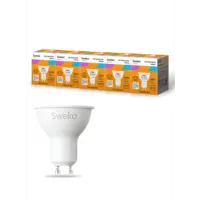 Набор ламп светодиодных Sweko 38713 GU10 165-265 В 15 Вт спот матовый 1350 Лм теплый белый (желтый) свет 5 шт