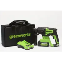 Перфоратор аккумуляторный бесщеточный SDS Plus Greenworks GD24SDS2, 24 В Li-Ion 1x4 Ач, 2 Дж