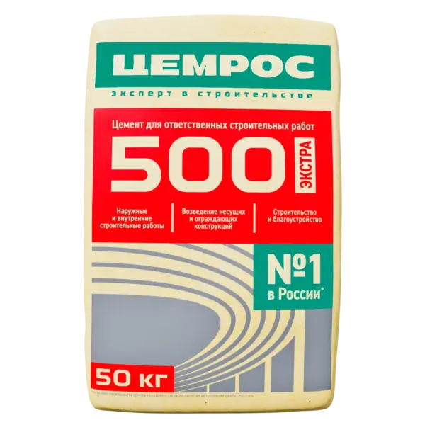 1 Цемент Цемрос М500 ЦЕМ 50 КГ