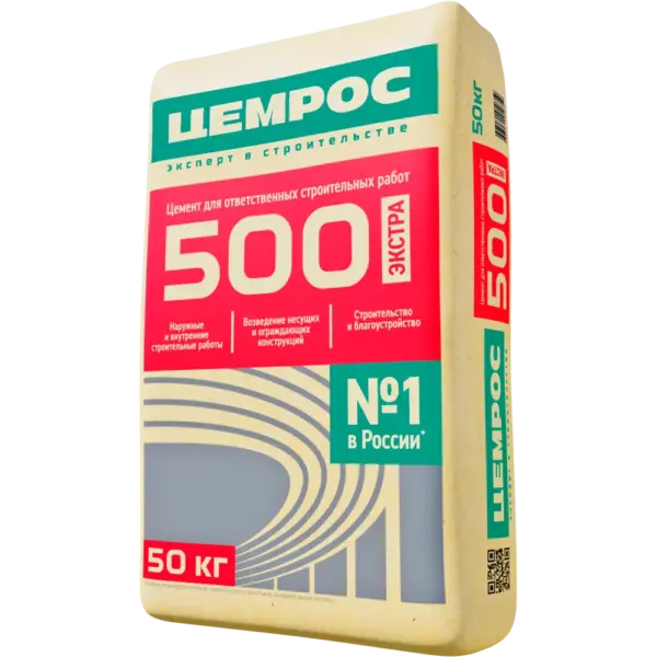 2 Цемент Цемрос М500 ЦЕМ 50 КГ